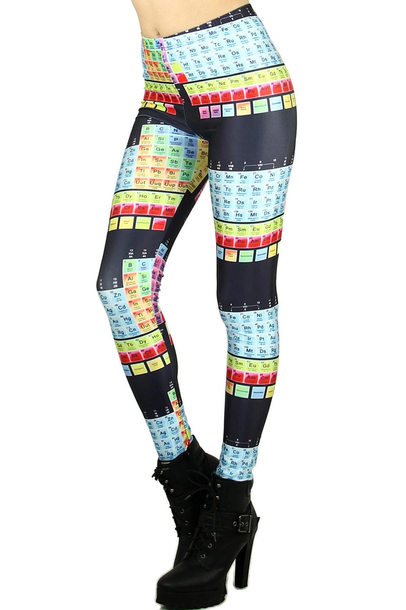 Premium Graphic Print Periodic Table Leggings