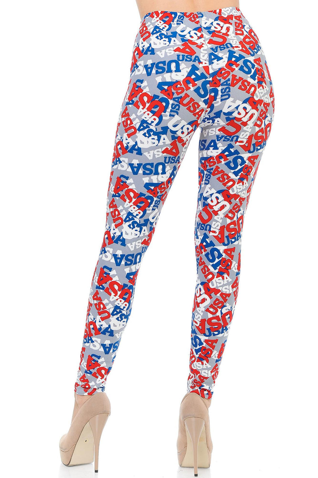 Buttery Soft All Over USA Leggings (One Size Regular,Charcoal)