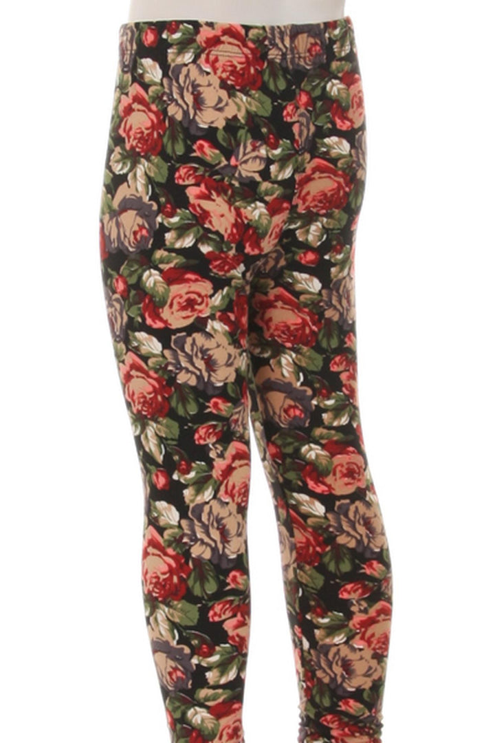 Buttery Smooth Vintage Floral Kids Leggings