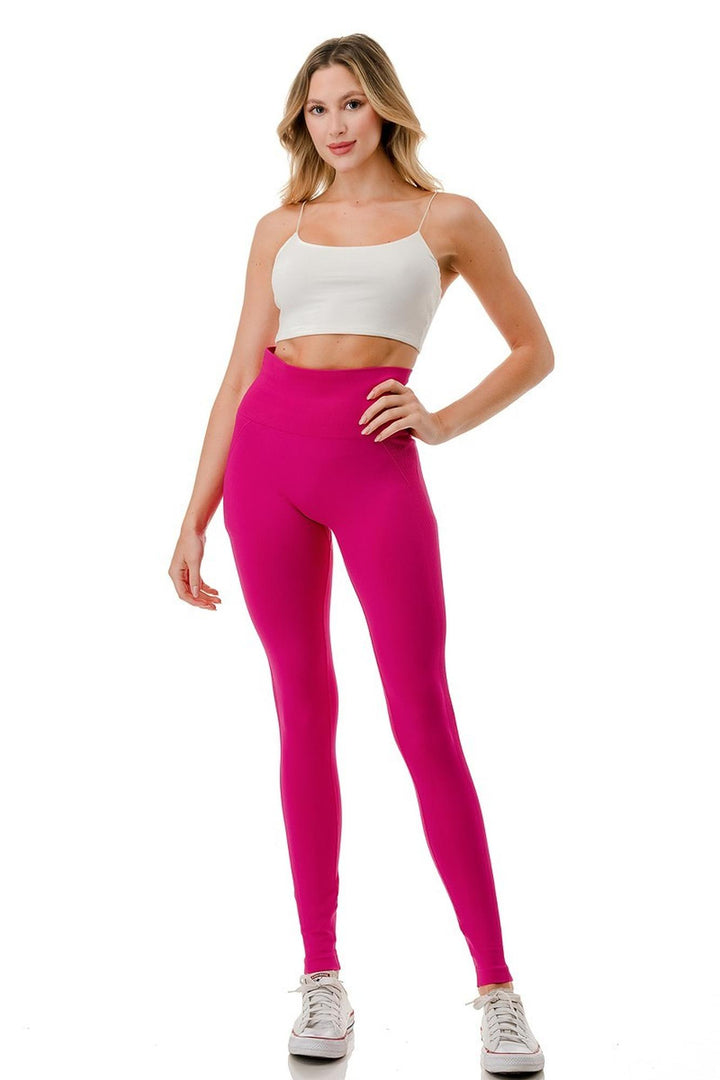 Full Length Nylon Spandex Butt Lift Leggings - Plus Size