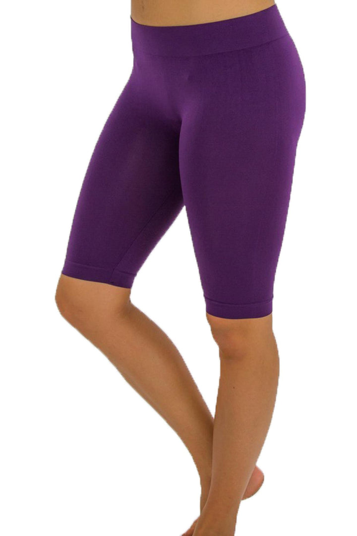 Basic Nylon Spandex Biker Shorts - Plus Size - 1XL 2XL 3XL