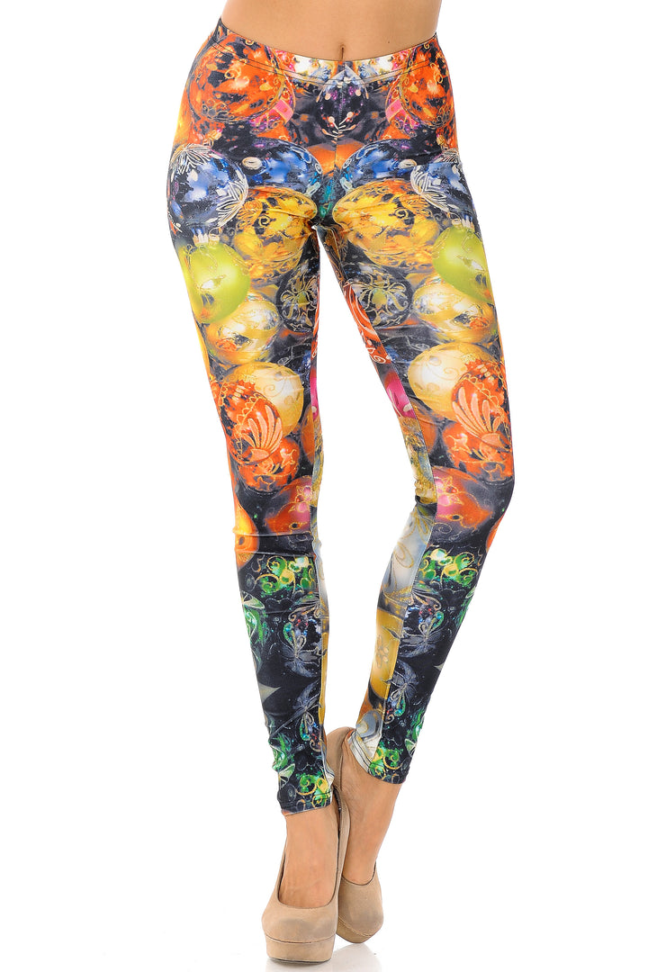 Gorgeous Christmas Ornament Leggings - Plus Size - 1XL 2XL 3XL