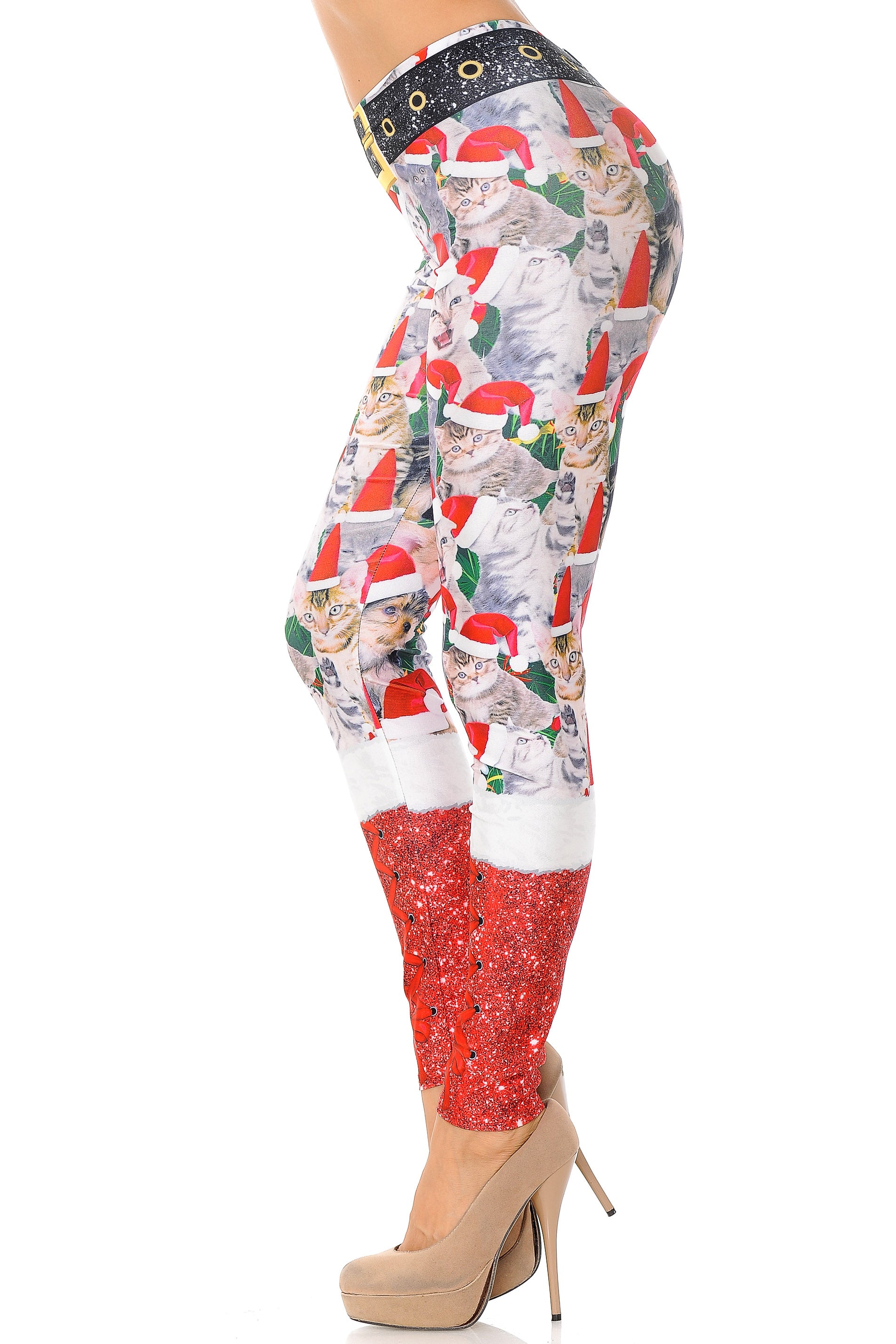Jolly Christmas Cats and Dogs Leggings - Plus Size - 1XL 2XL 3XL