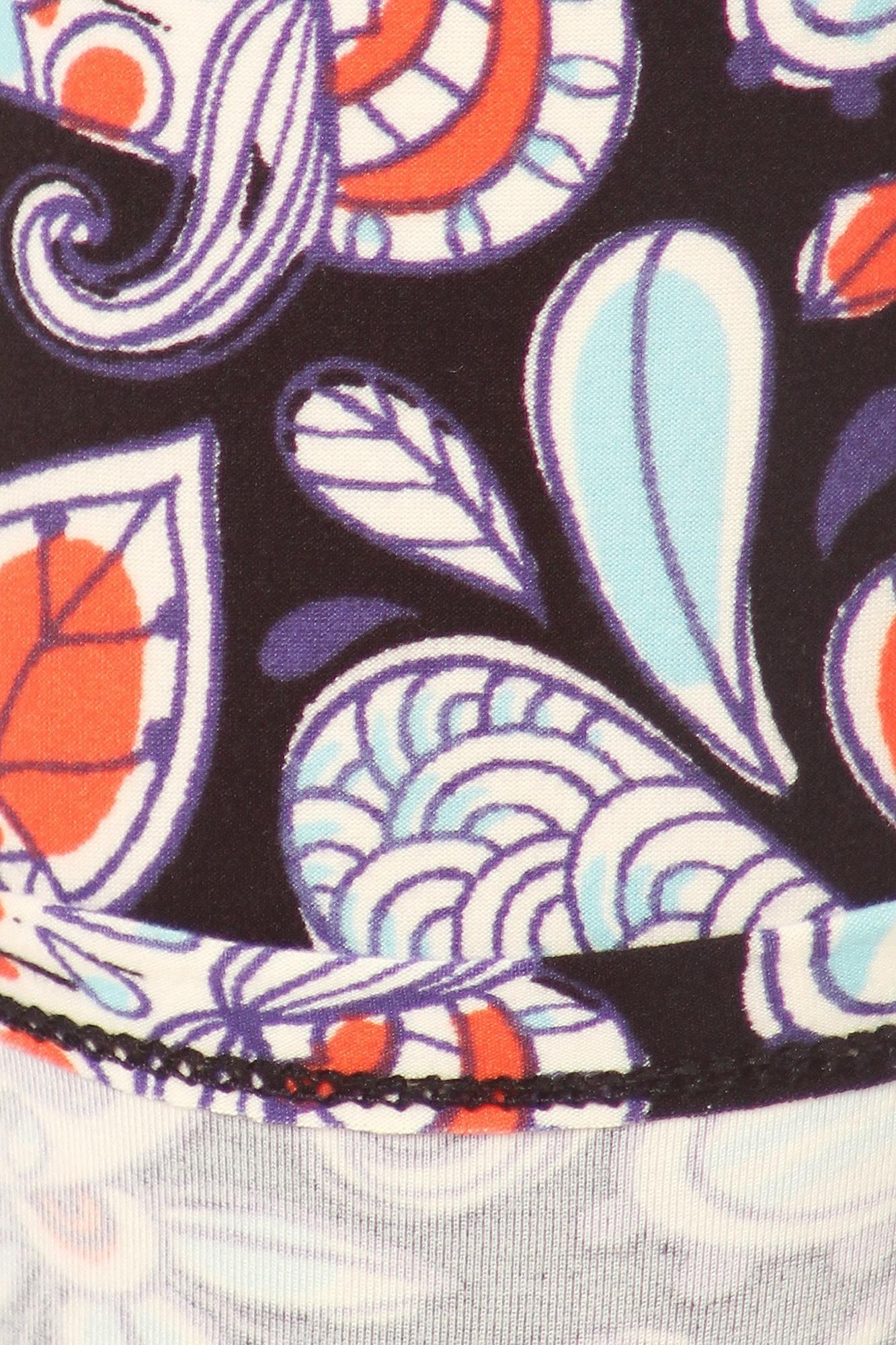 Buttery Soft Nautical Floral Skull Plus Size Leggings (One Size Plus,Black)