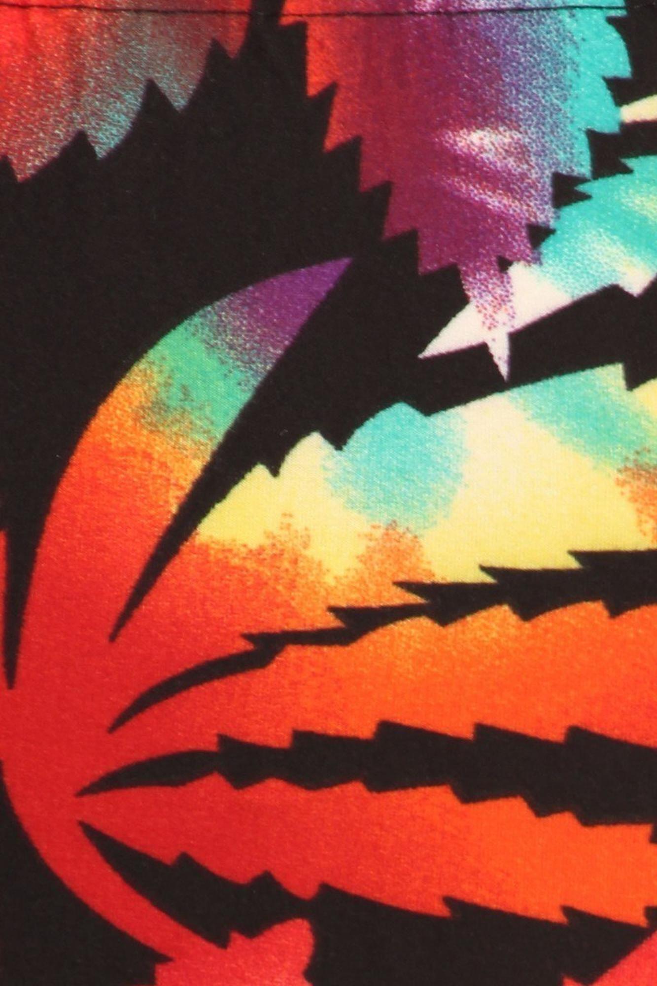 Buttery Soft Rainbow Marijuana Plus Size Leggings (One Size Plus,Red)