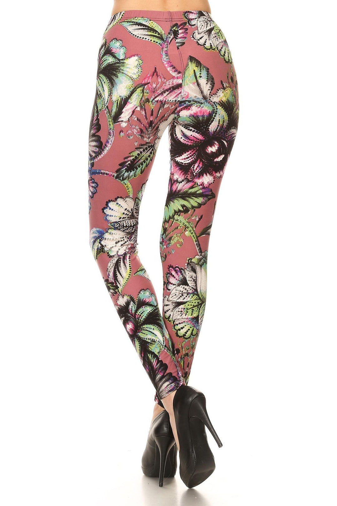Buttery Smooth Mauve Jumbo Floral Leggings