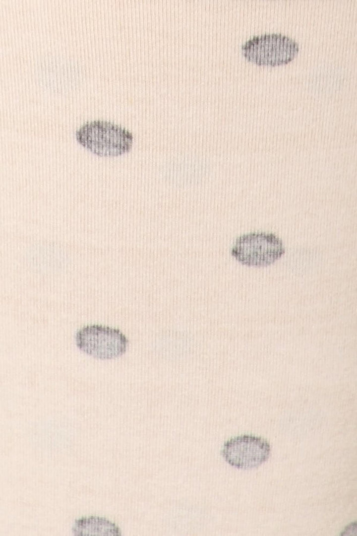 Buttery Soft Black on Beige Polka Dot Leggings (One Size Regular,Beige)