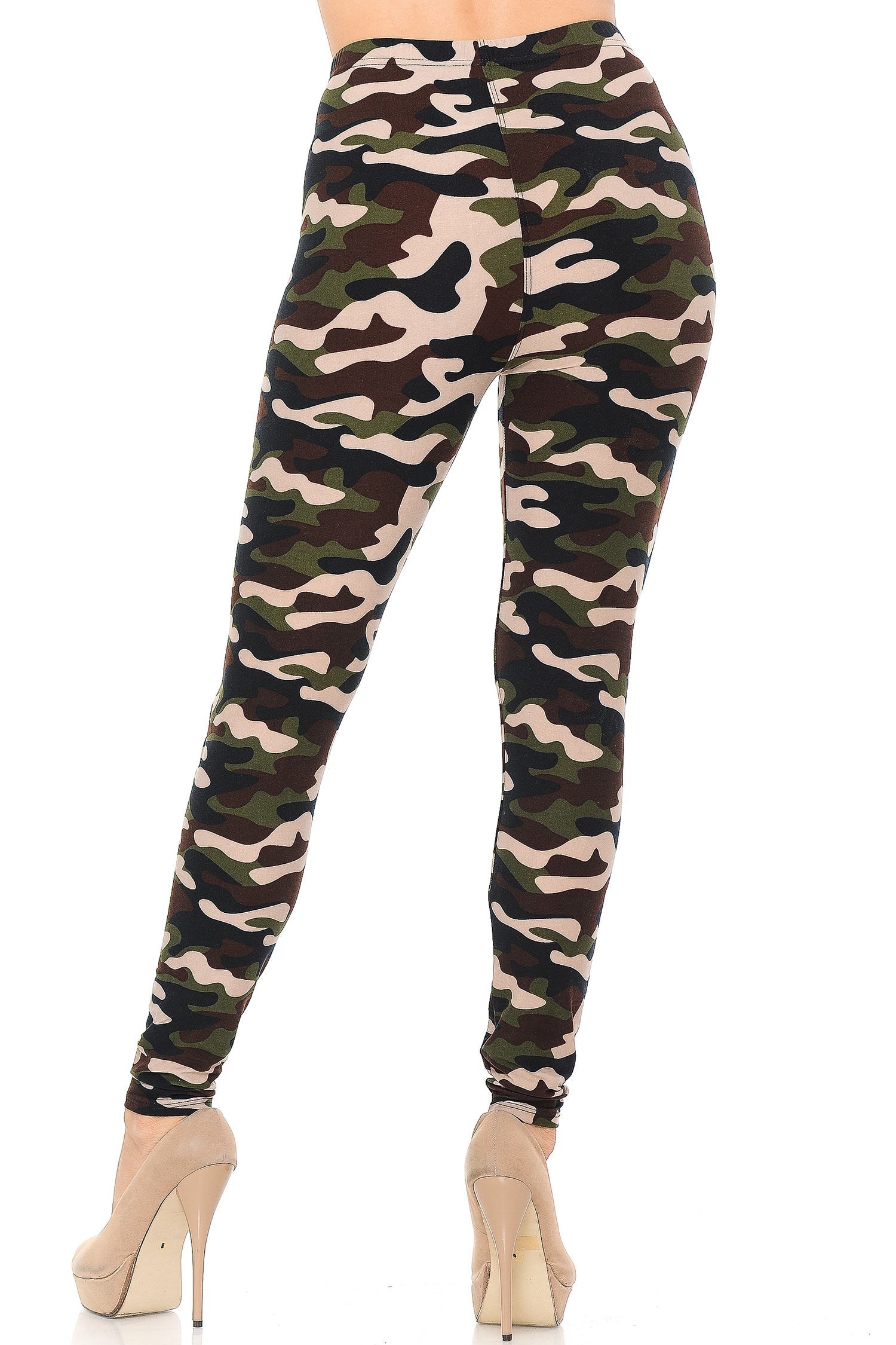 Buttery Soft Flirty Camouflage Leggings (One Size Regular,Olive)