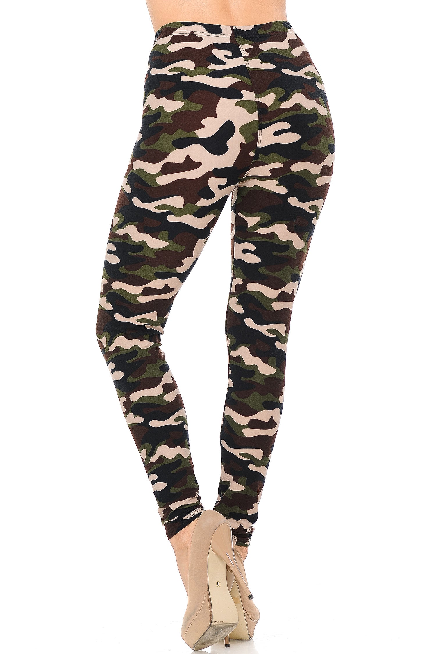 Buttery Soft Flirty Camouflage Leggings (One Size Regular,Olive)