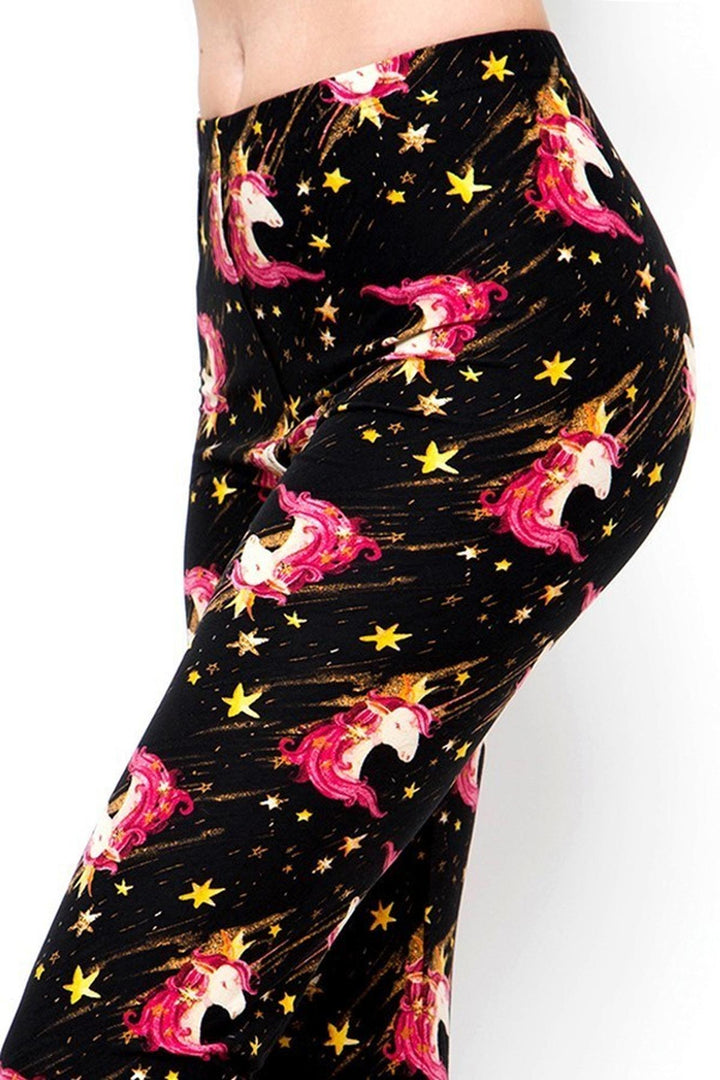 Buttery Soft Twinkle Unicorn Leggings (One Size Regular,Black)