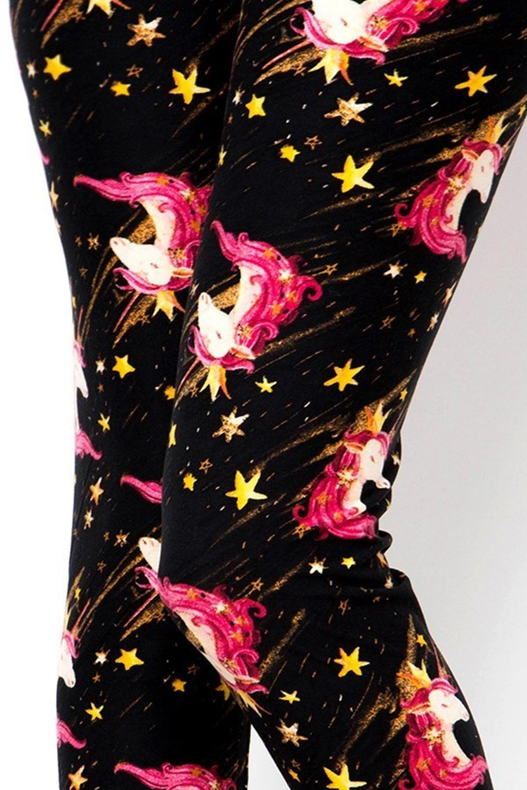 Buttery Soft Twinkle Unicorn Leggings (One Size Regular,Black)