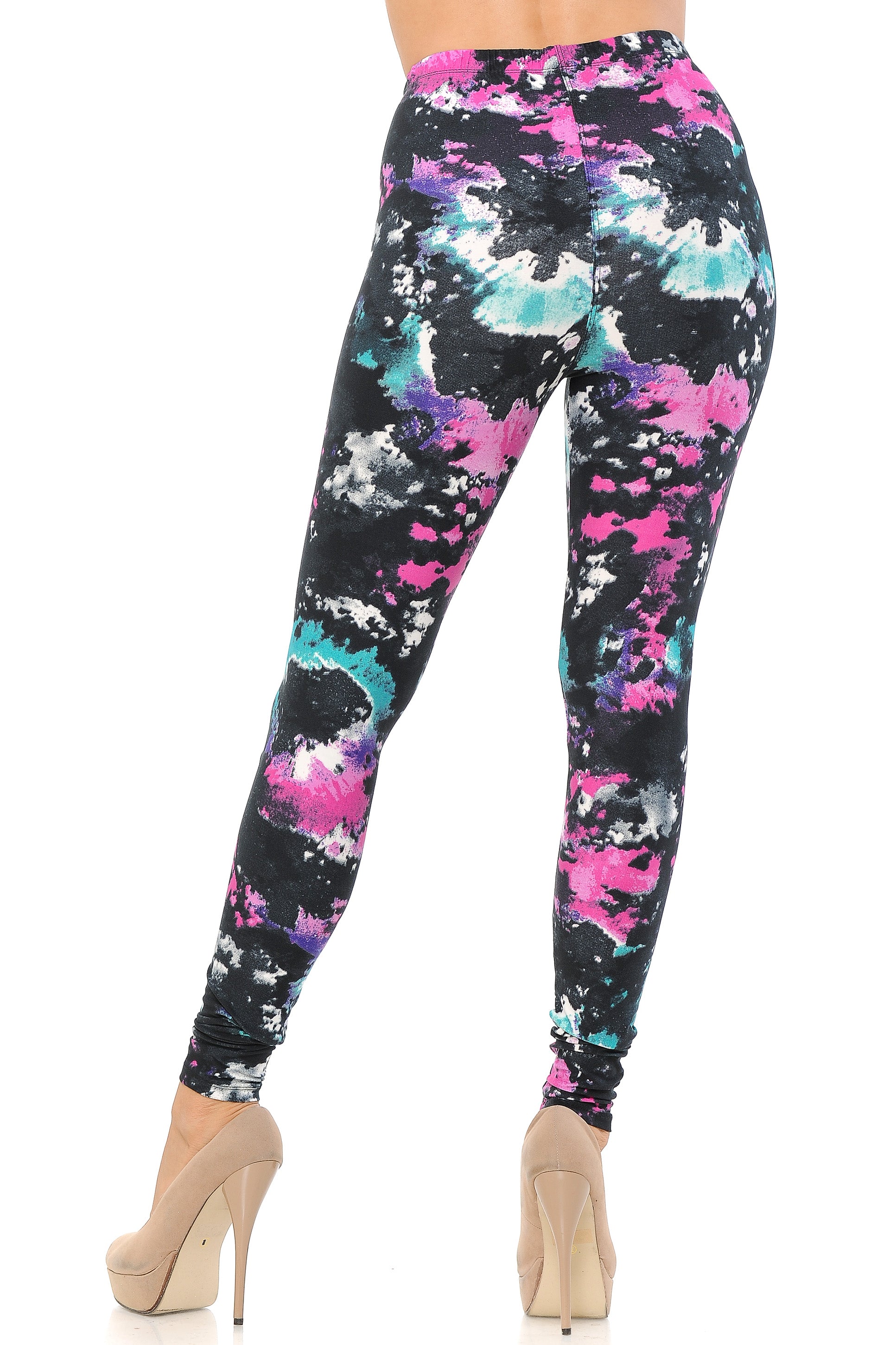 Buttery Soft Aurora Borealis Leggings (One Size Regular,Multi Color Bold)
