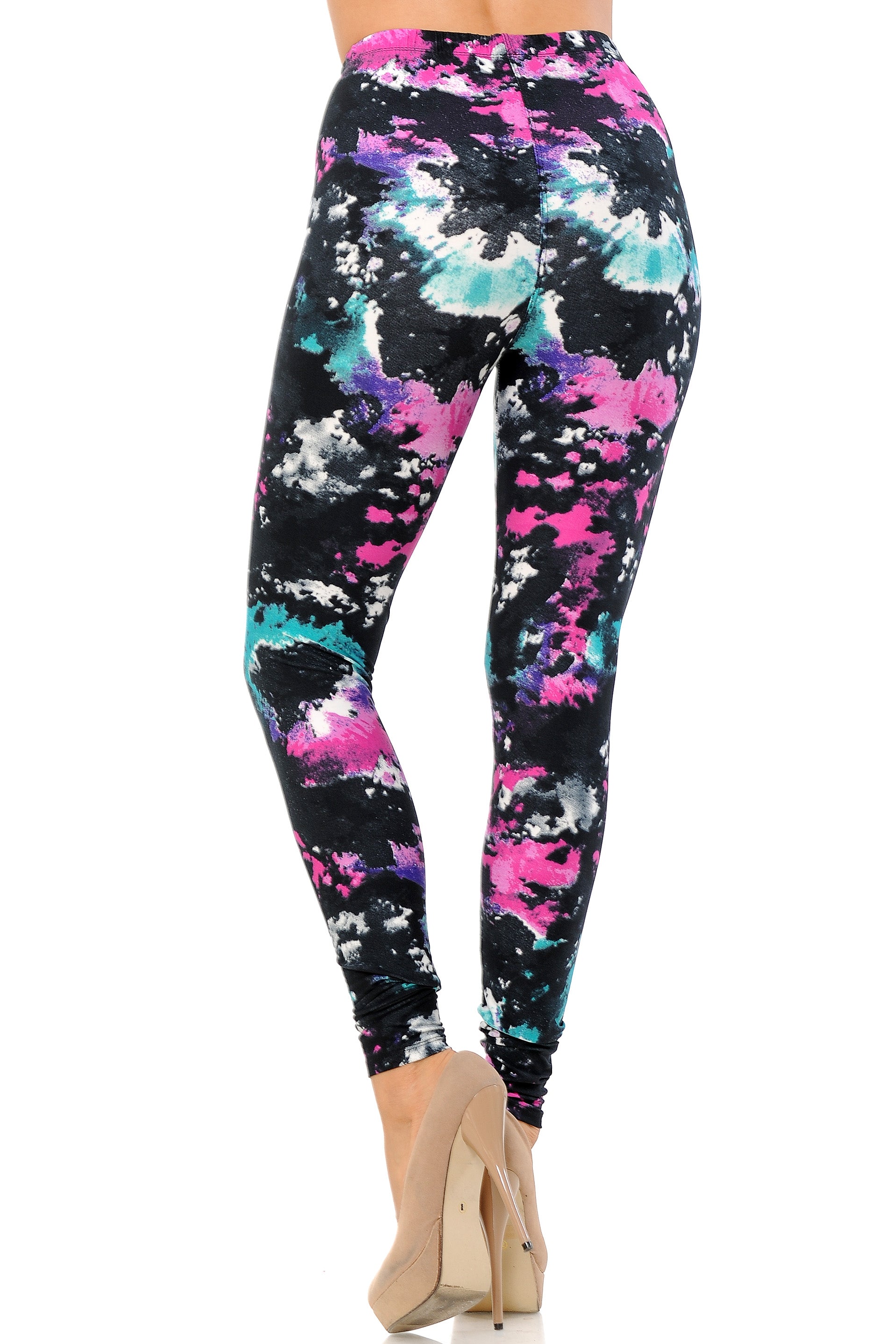 Buttery Soft Aurora Borealis Leggings (One Size Regular,Multi Color Bold)