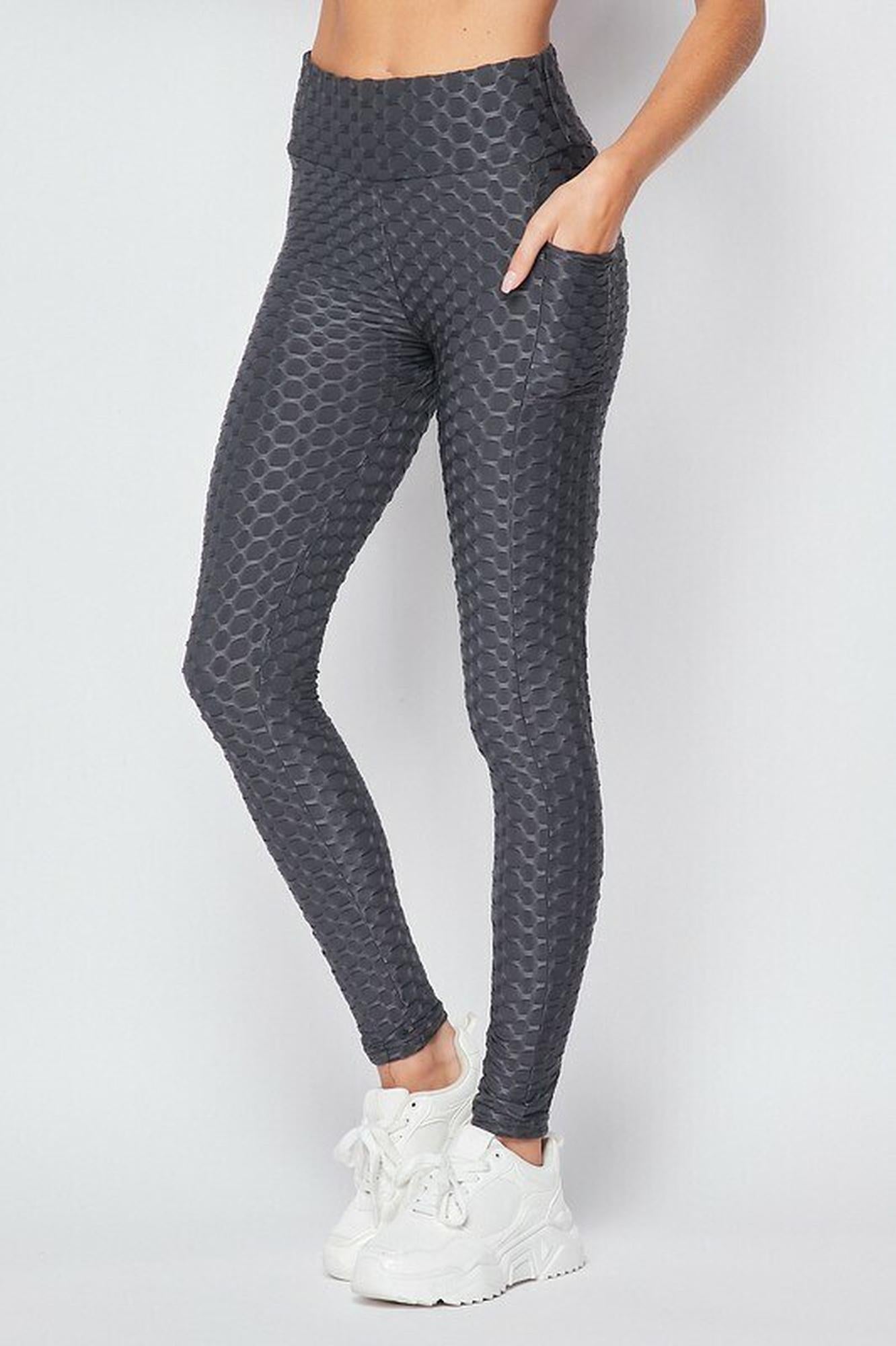 Popcorn High Waisted Scrunch Butt Leggings with Pockets - Zinati (W&J)