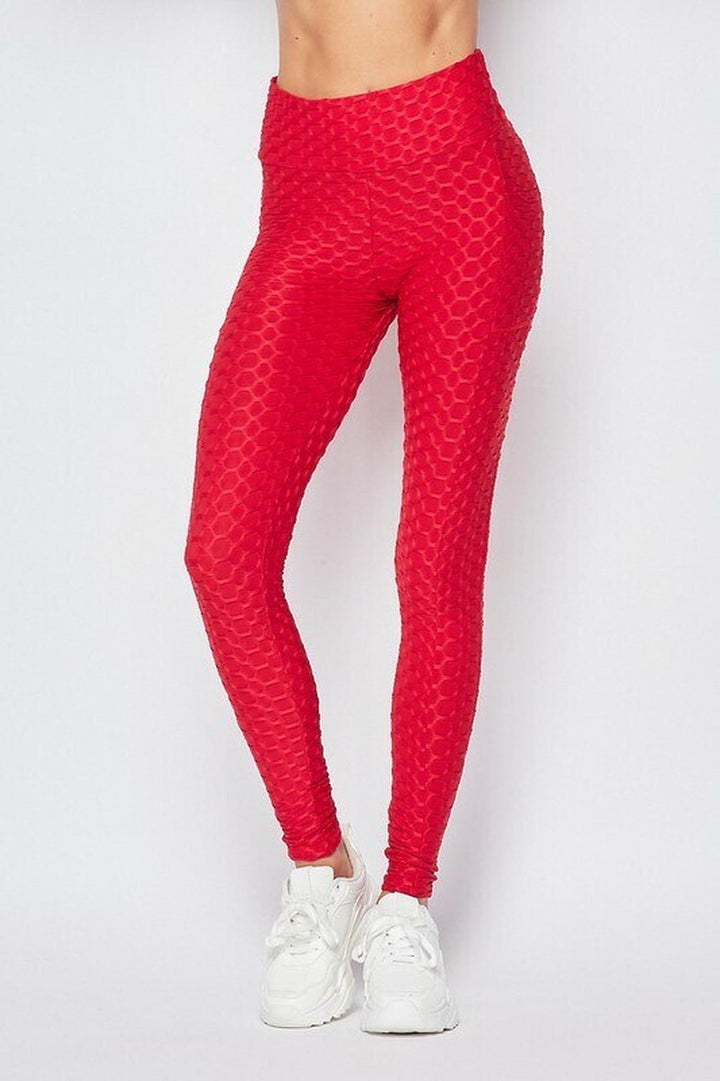 Popcorn High Waisted Scrunch Butt Leggings with Pockets - Zinati (W&J)