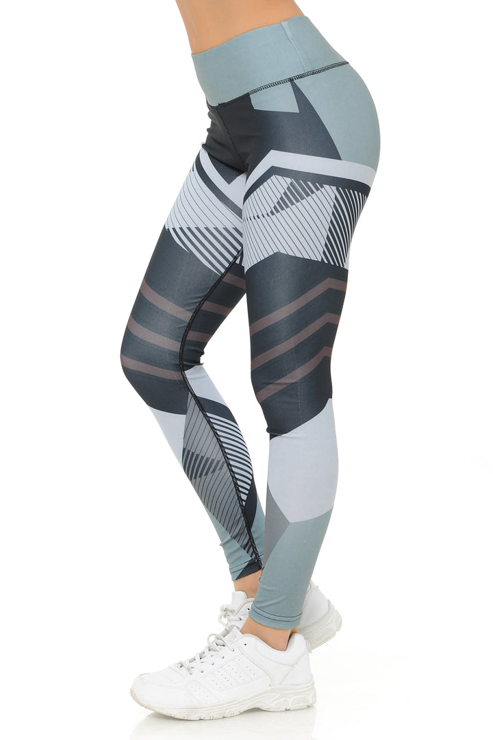 Charcoal Angular Motion High Waisted Sport Leggings