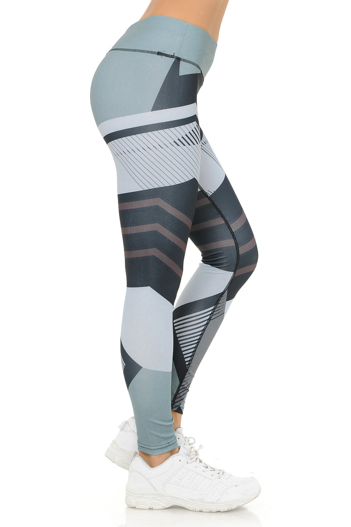 Charcoal Angular Motion High Waisted Sport Leggings