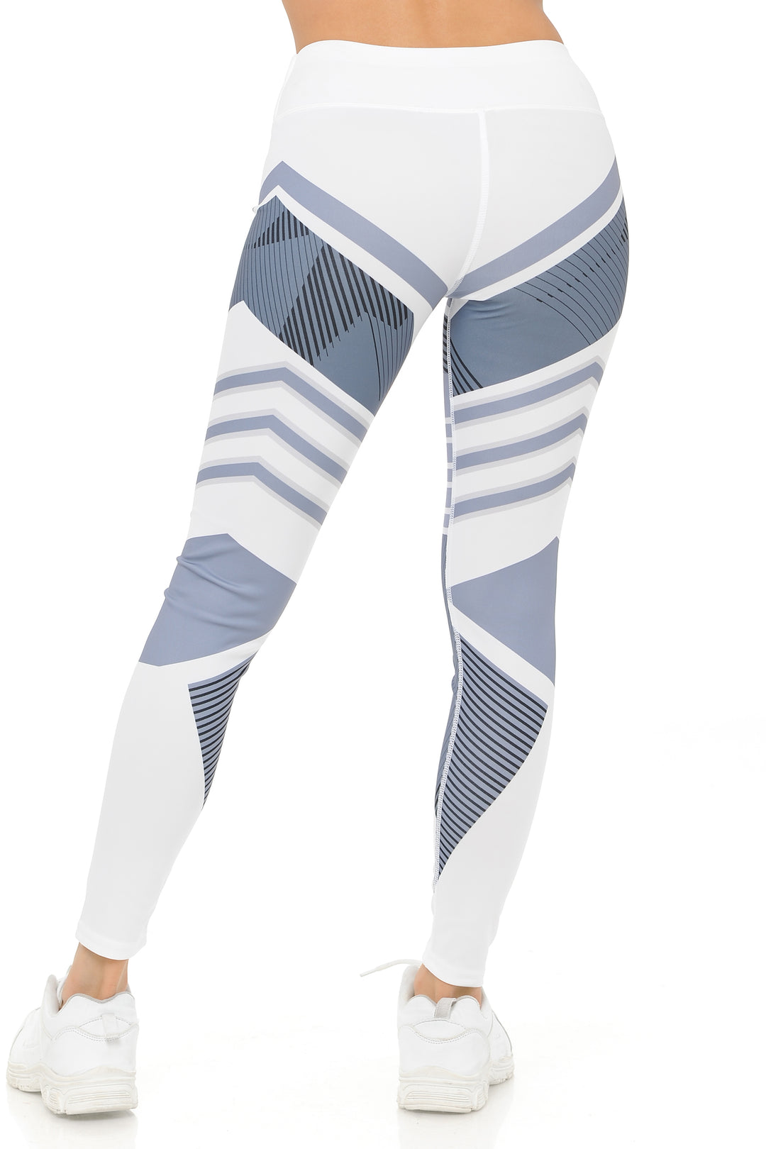 White Angular Motion High Waisted Sport Leggings