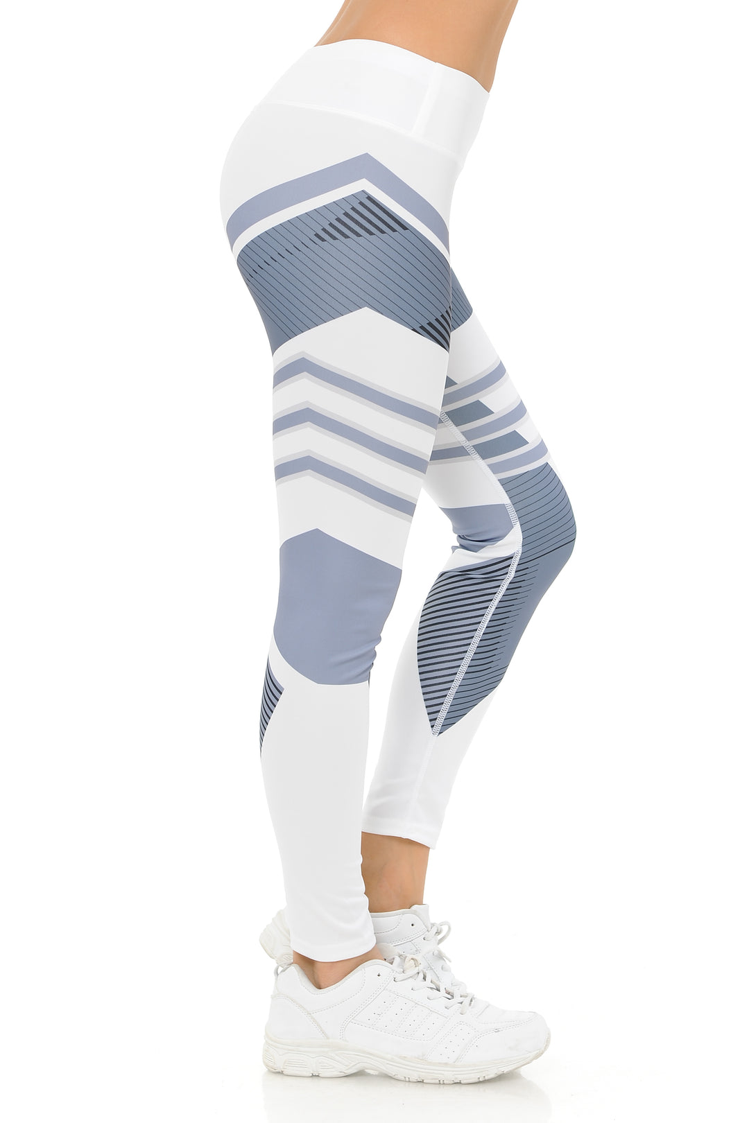 White Angular Motion High Waisted Sport Leggings