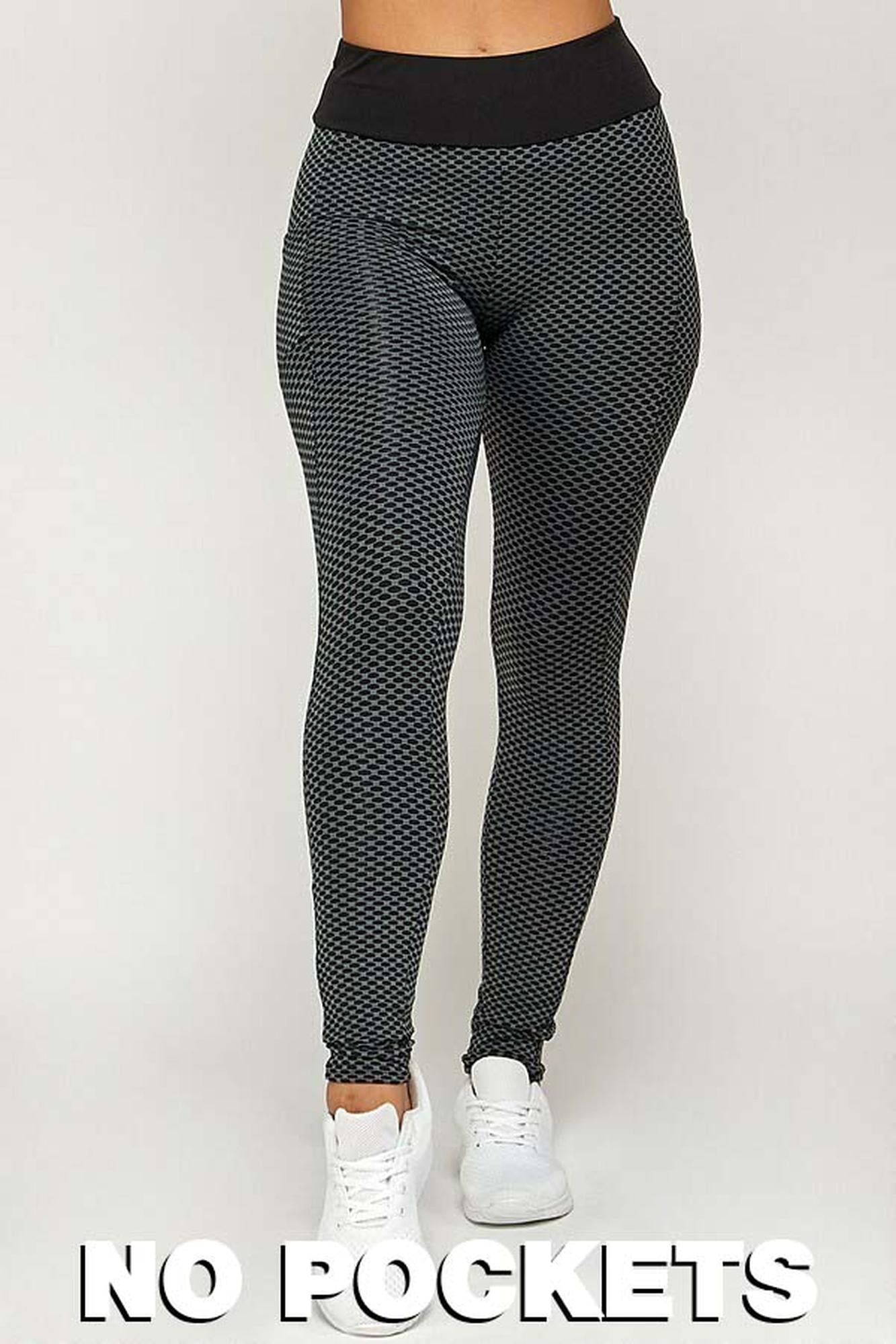 Contrast Textured Scrunch Butt Leggings - NO POCKETS