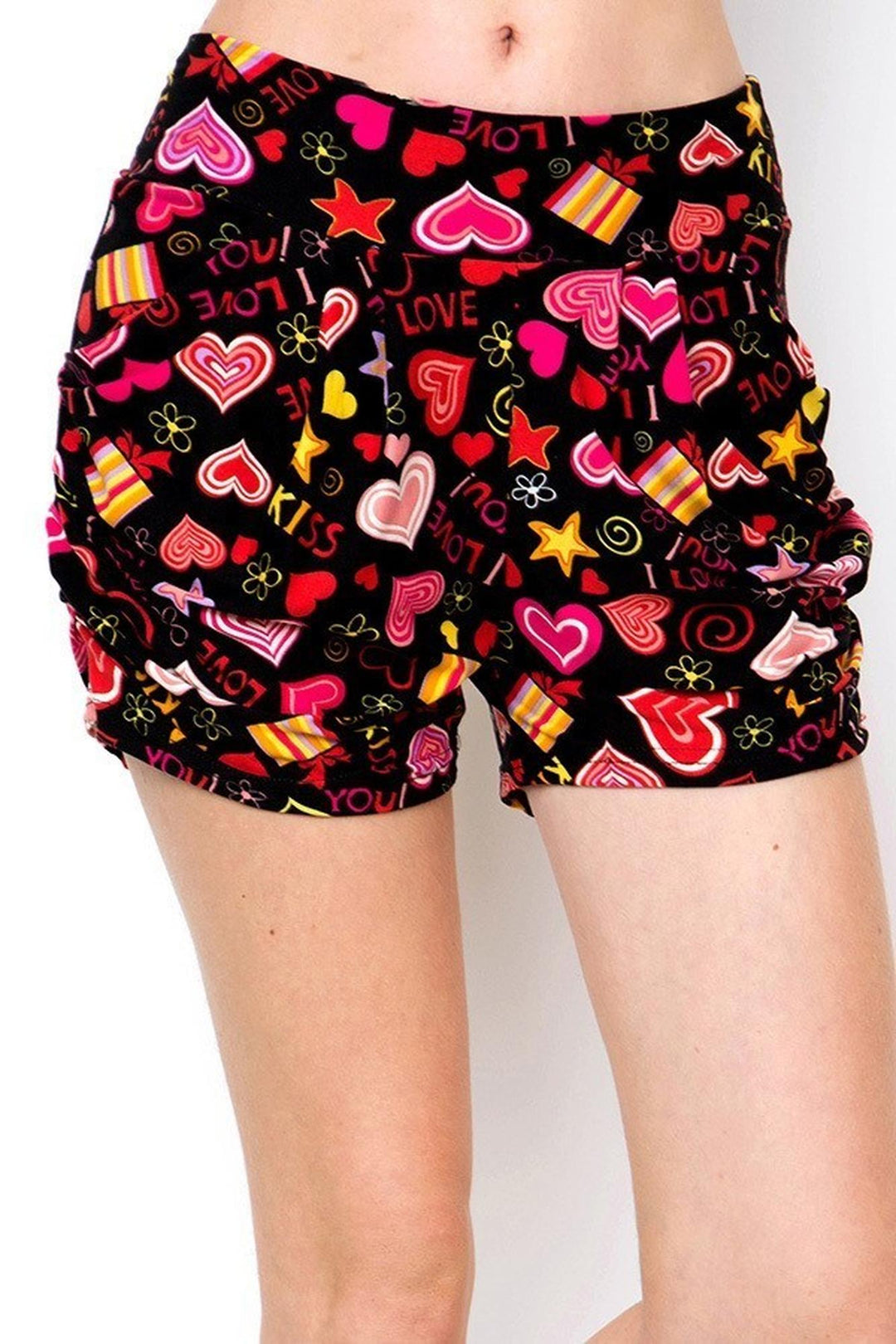 Buttery Smooth Symbols of Love Harem Shorts