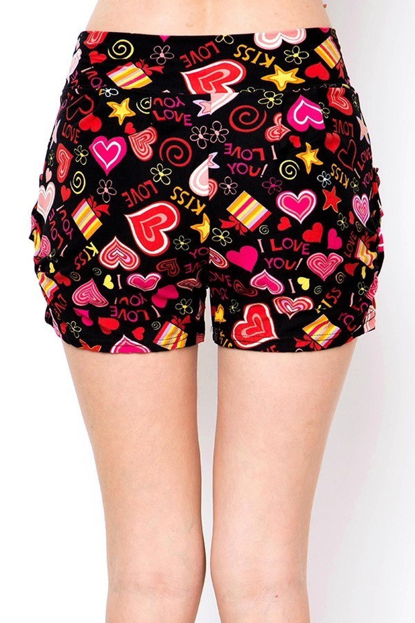 Buttery Smooth Symbols of Love Harem Shorts