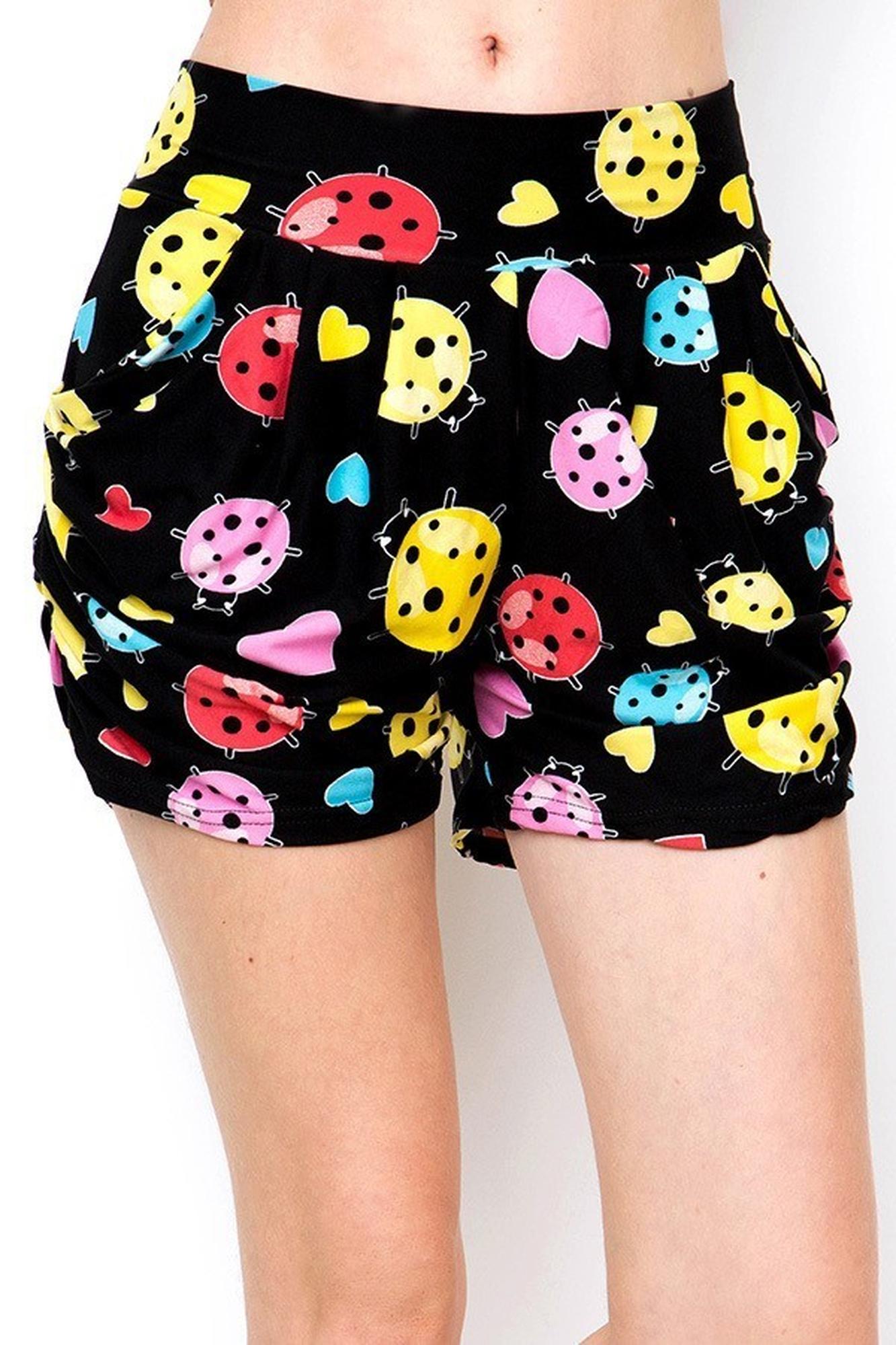 Buttery Smooth Ladybugs and Hearts Harem Shorts