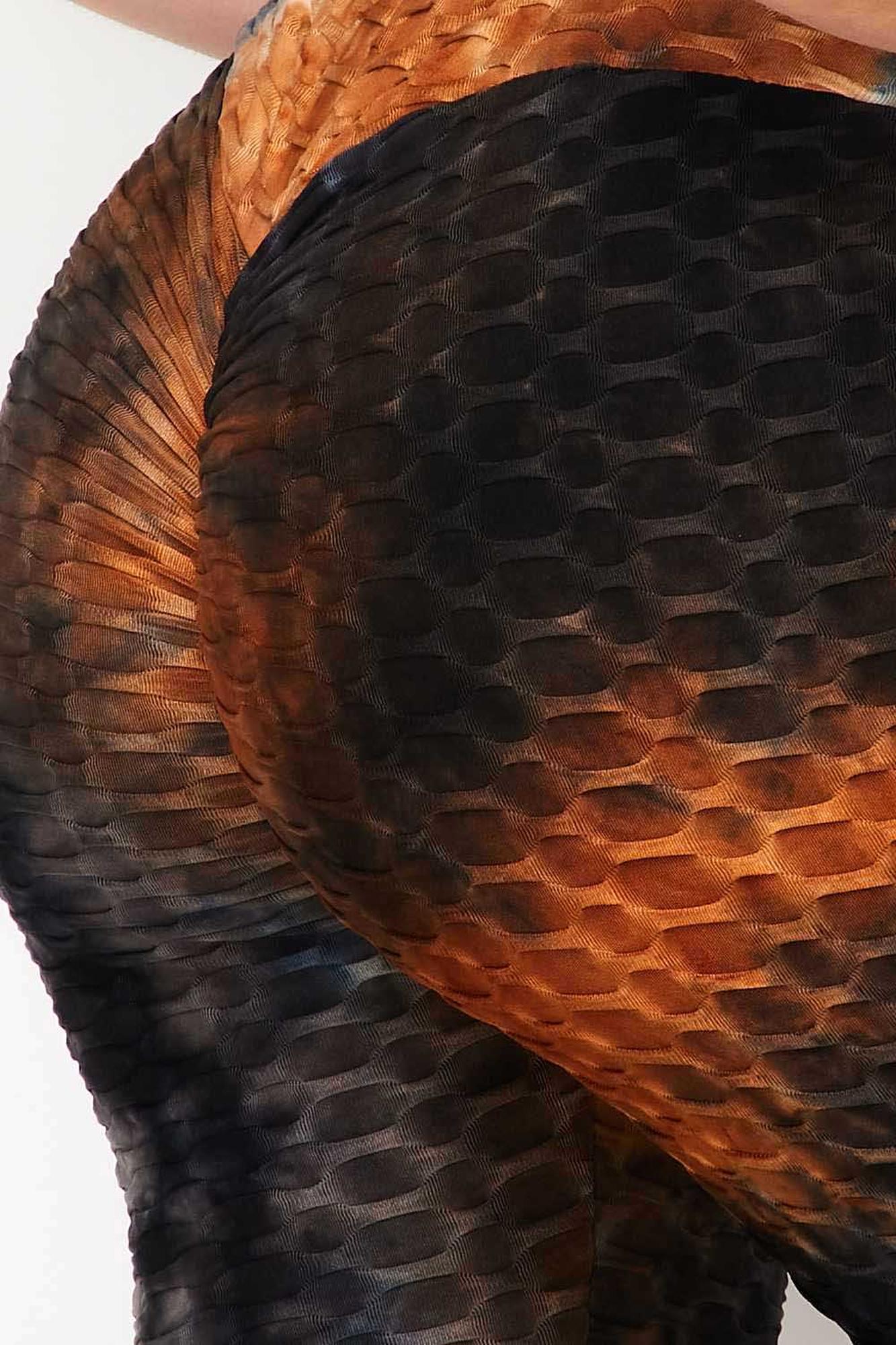 Tie Dye 3 Piece Textured Scrunch Butt Leggings Tank Top and Hoodie Jacket Set