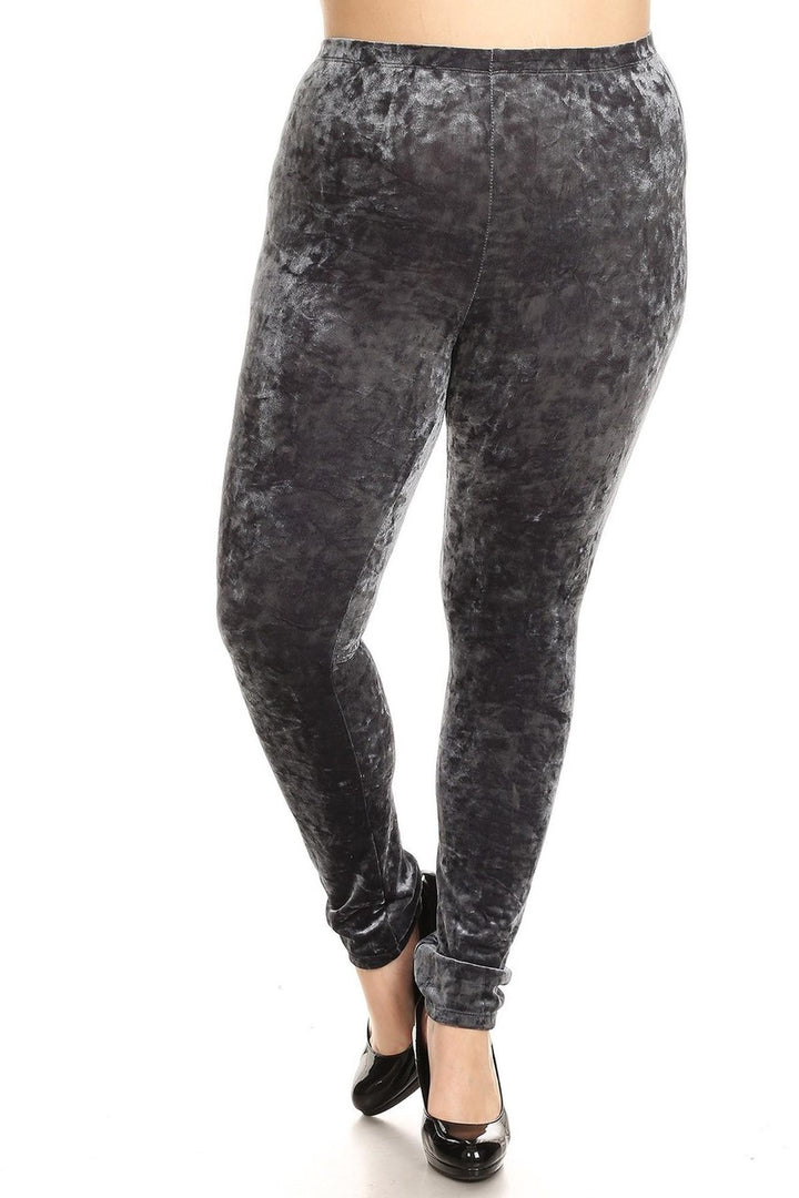 Crushed Velvet Leggings - Plus Size - 1XL 2XL 3XL
