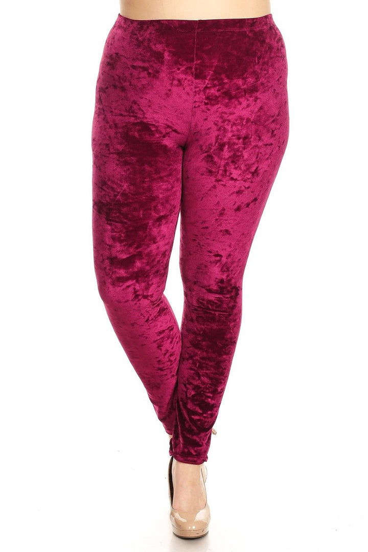 Crushed Velvet Leggings - Plus Size - 1XL 2XL 3XL