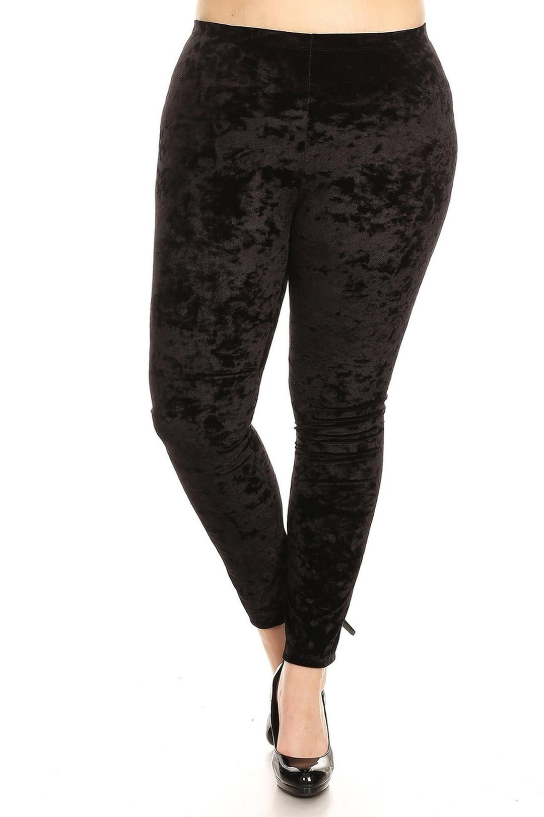 Crushed Velvet Leggings - Plus Size - 1XL 2XL 3XL