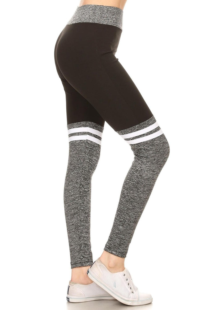 Black Charcoal Split Women's Workout Leggings