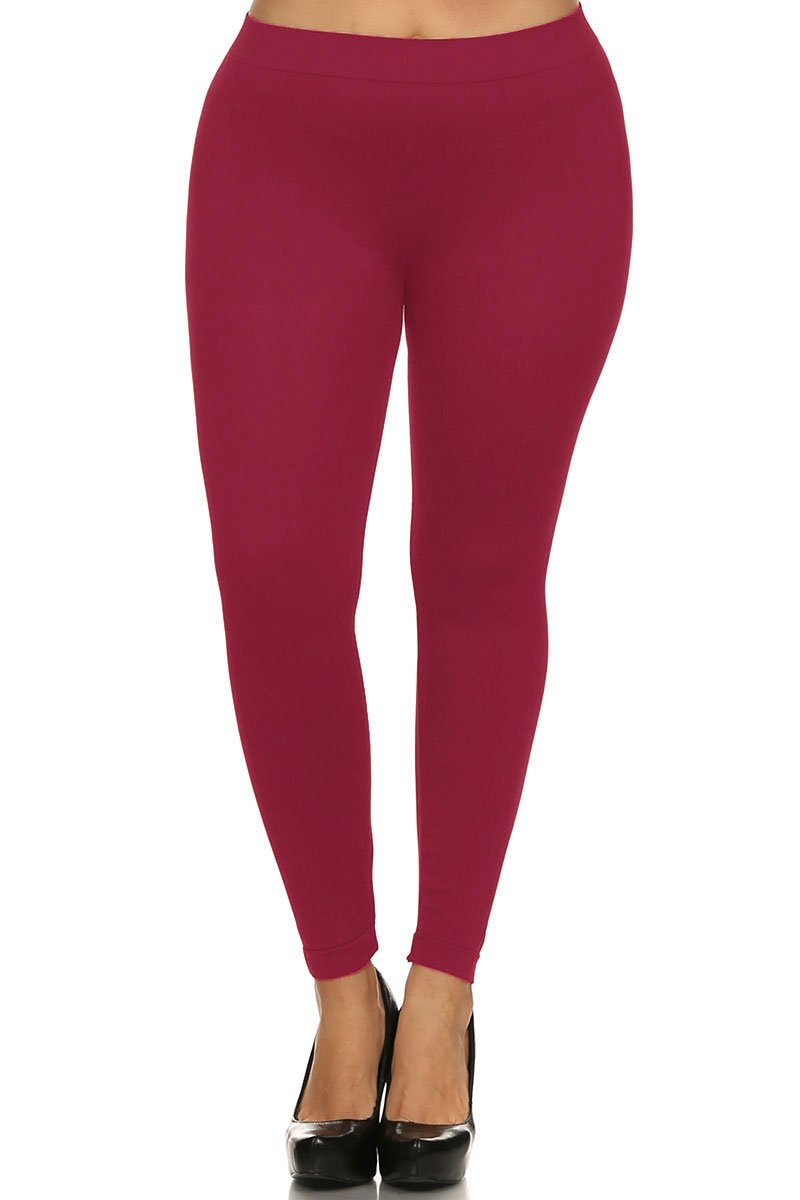 Full Length Seamless Leggings - Plus Size - 1XL 2XL 3XL