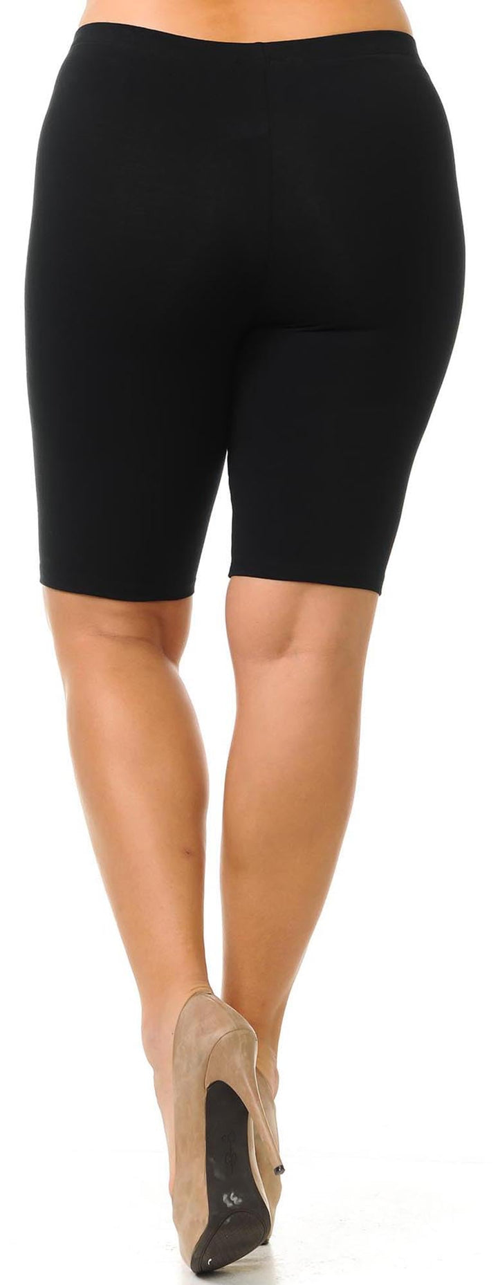 Made in The USA - Women's Plus Size Solid Basic Skin Smoothing Cotton Thigh Shorts - 1XL - 2XL - 3XL