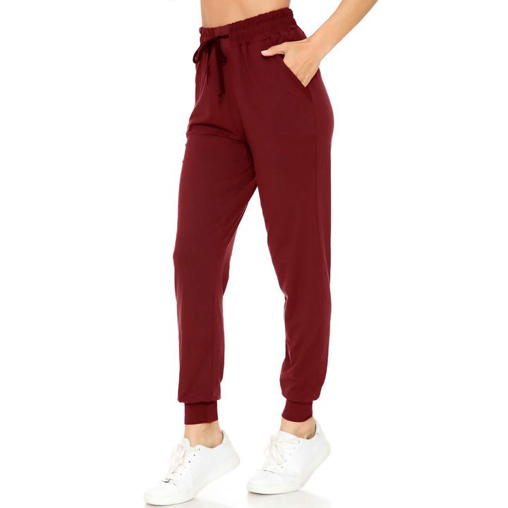 Buttery Smooth Solid Basic Burgundy Joggers - EEVEE