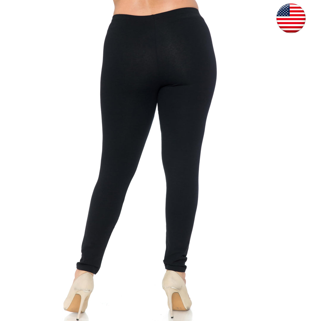 USA Basic Full Length Cotton Leggings - Plus Size - 1XL 2XL 3XL