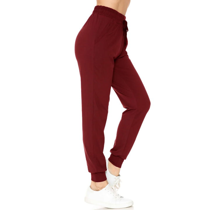 Buttery Smooth Solid Basic Burgundy Joggers - EEVEE