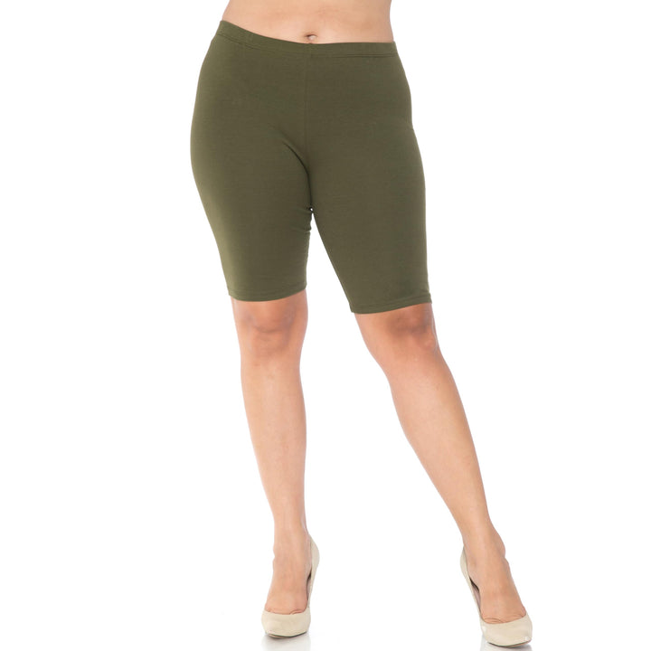 Made in The USA - Women's Plus Size Solid Basic Skin Smoothing Cotton Thigh Shorts - 1XL - 2XL - 3XL