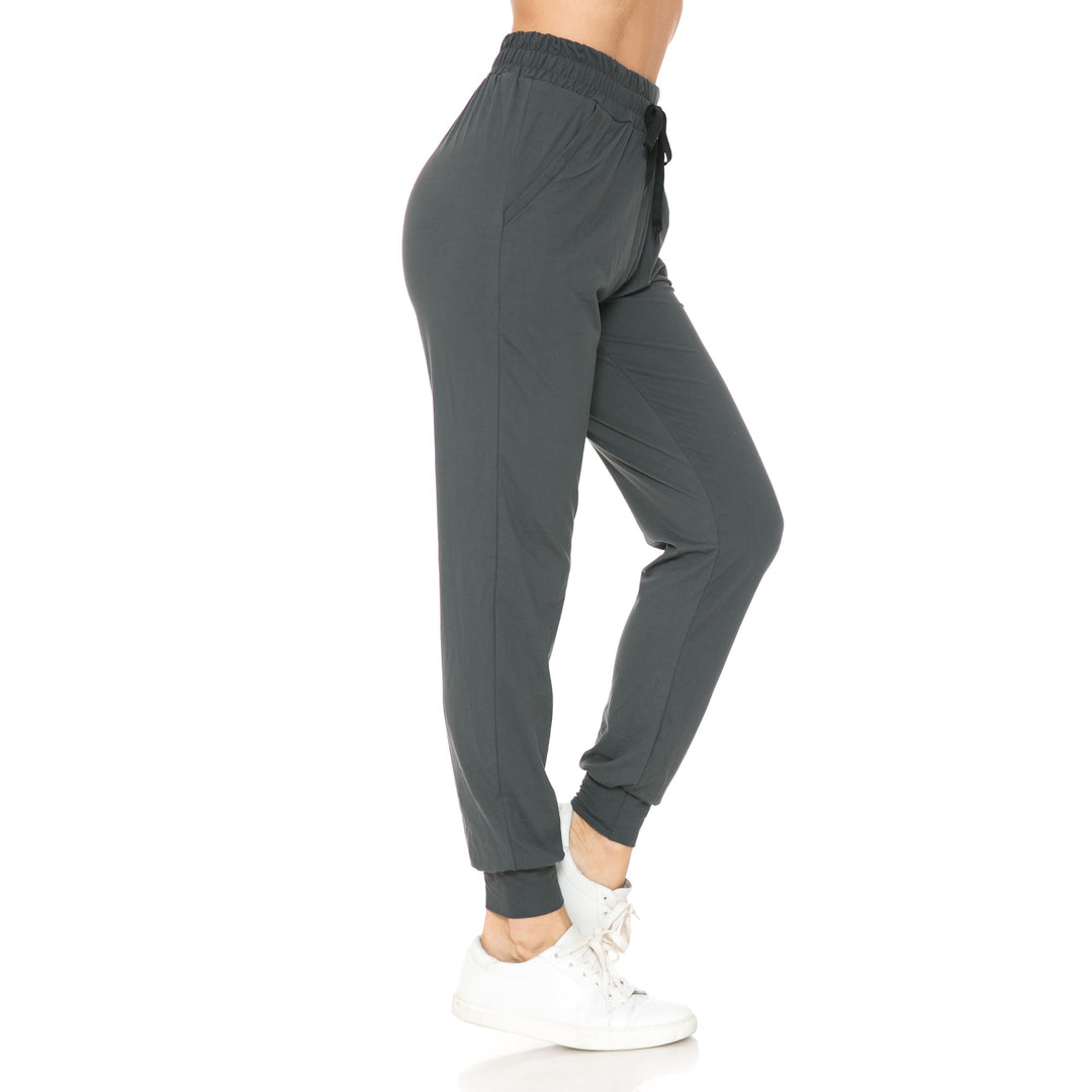 Buttery Smooth Solid Basic Charcoal Women's Joggers - EEVEE