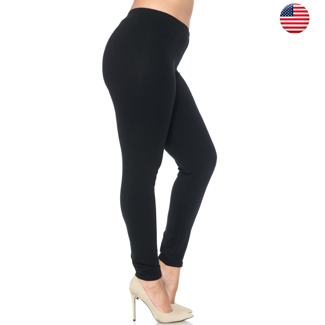 USA Basic Full Length Cotton Leggings - Plus Size - 1XL 2XL 3XL