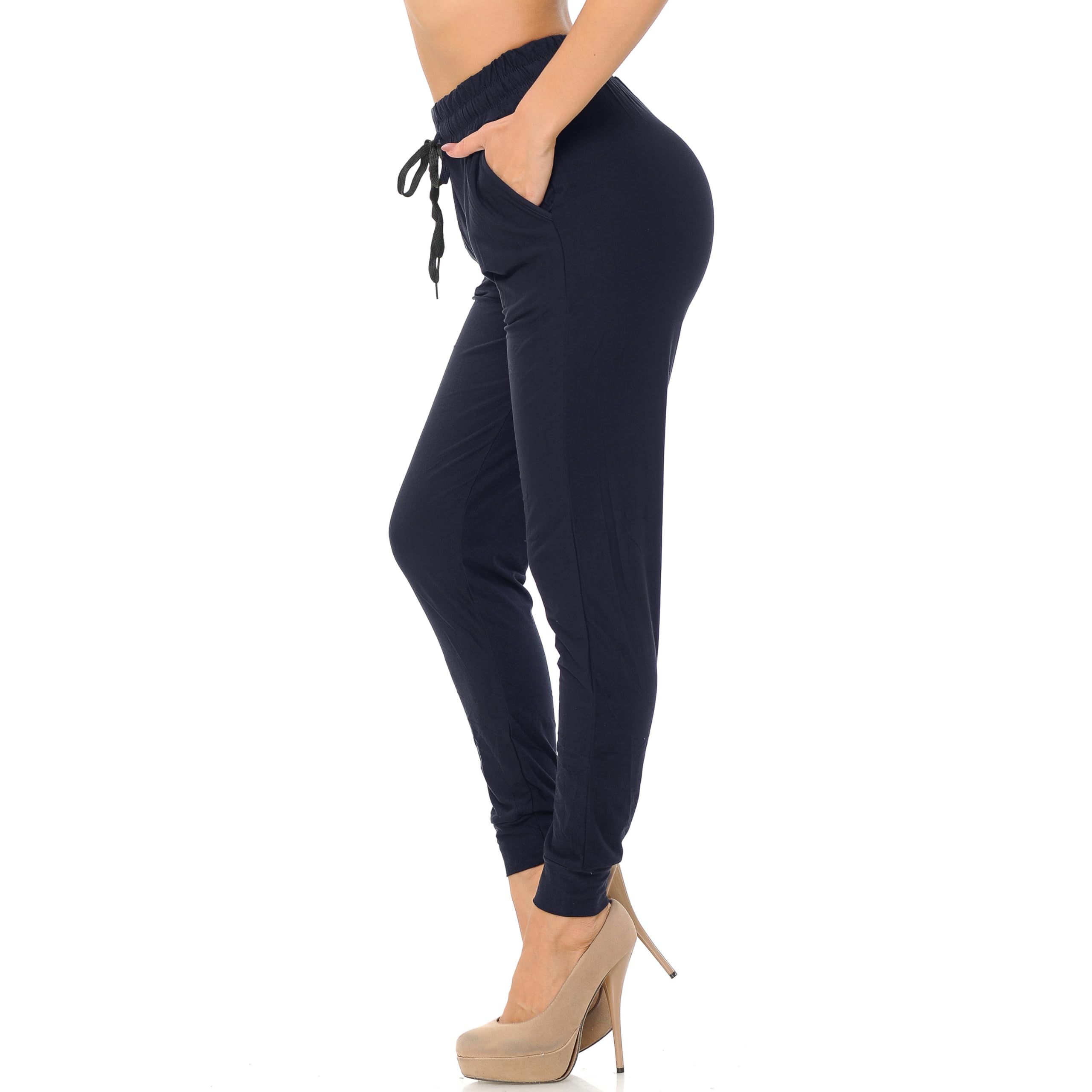 Buttery Smooth Solid Basic Navy Joggers - EEVEE