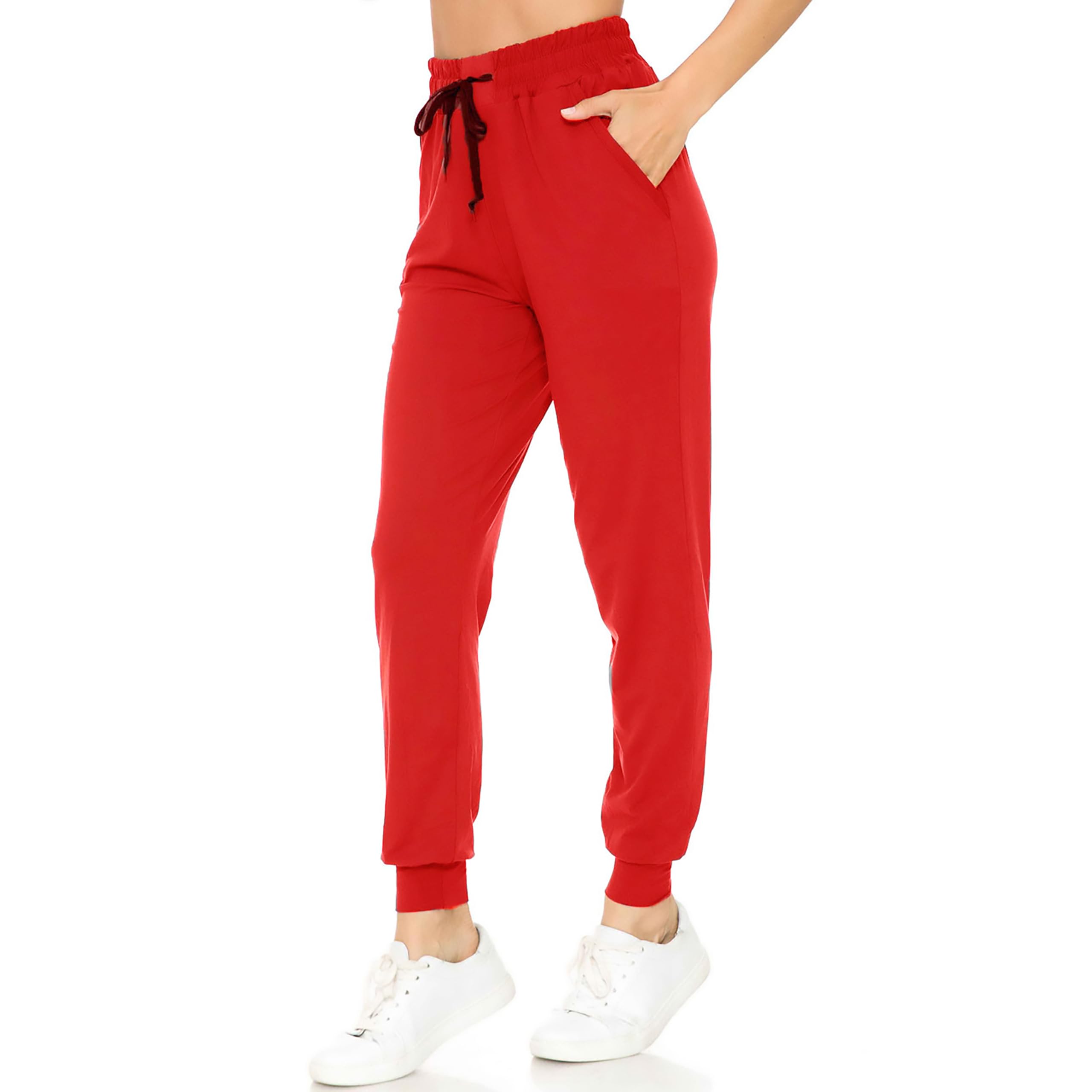 Buttery Smooth Solid Basic Red Joggers - EEVEE