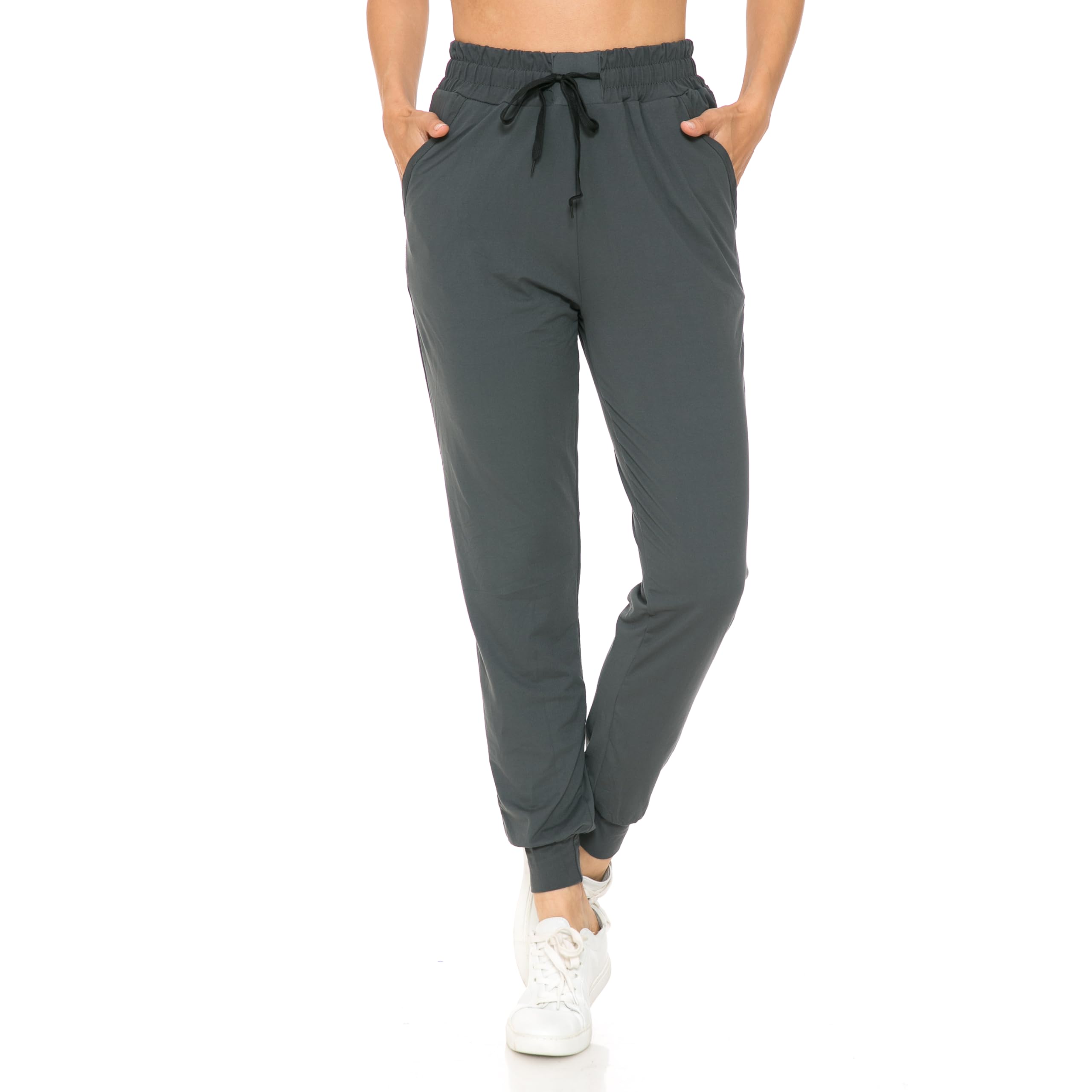 Buttery Smooth Solid Basic Charcoal Women's Joggers - EEVEE
