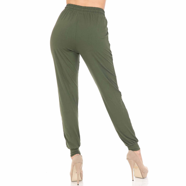 Buttery Smooth Solid Basic Olive Joggers - EEVEE