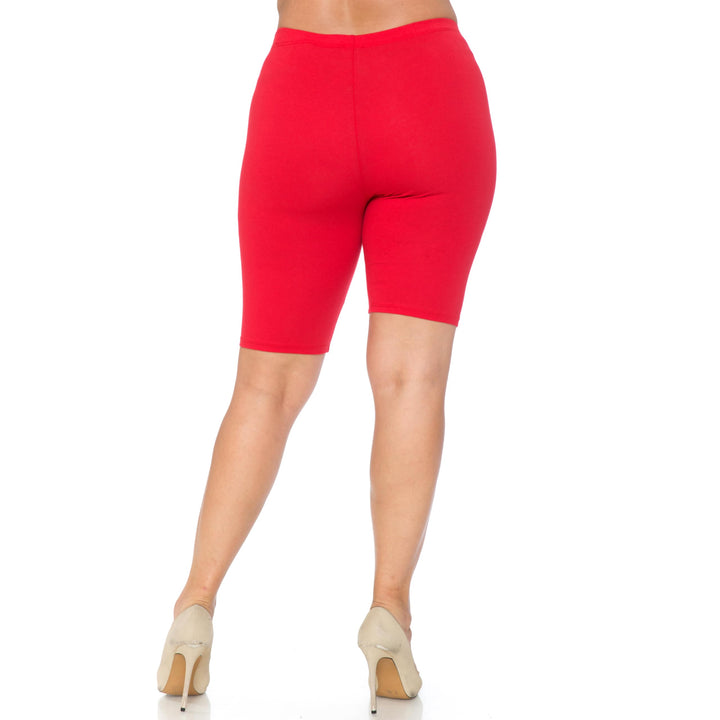 Made in The USA - Women's Plus Size Solid Basic Skin Smoothing Cotton Thigh Shorts - 1XL - 2XL - 3XL