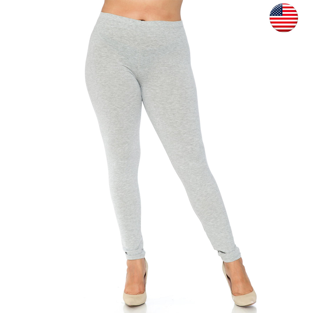 USA Basic Full Length Cotton Leggings - Plus Size - 1XL 2XL 3XL