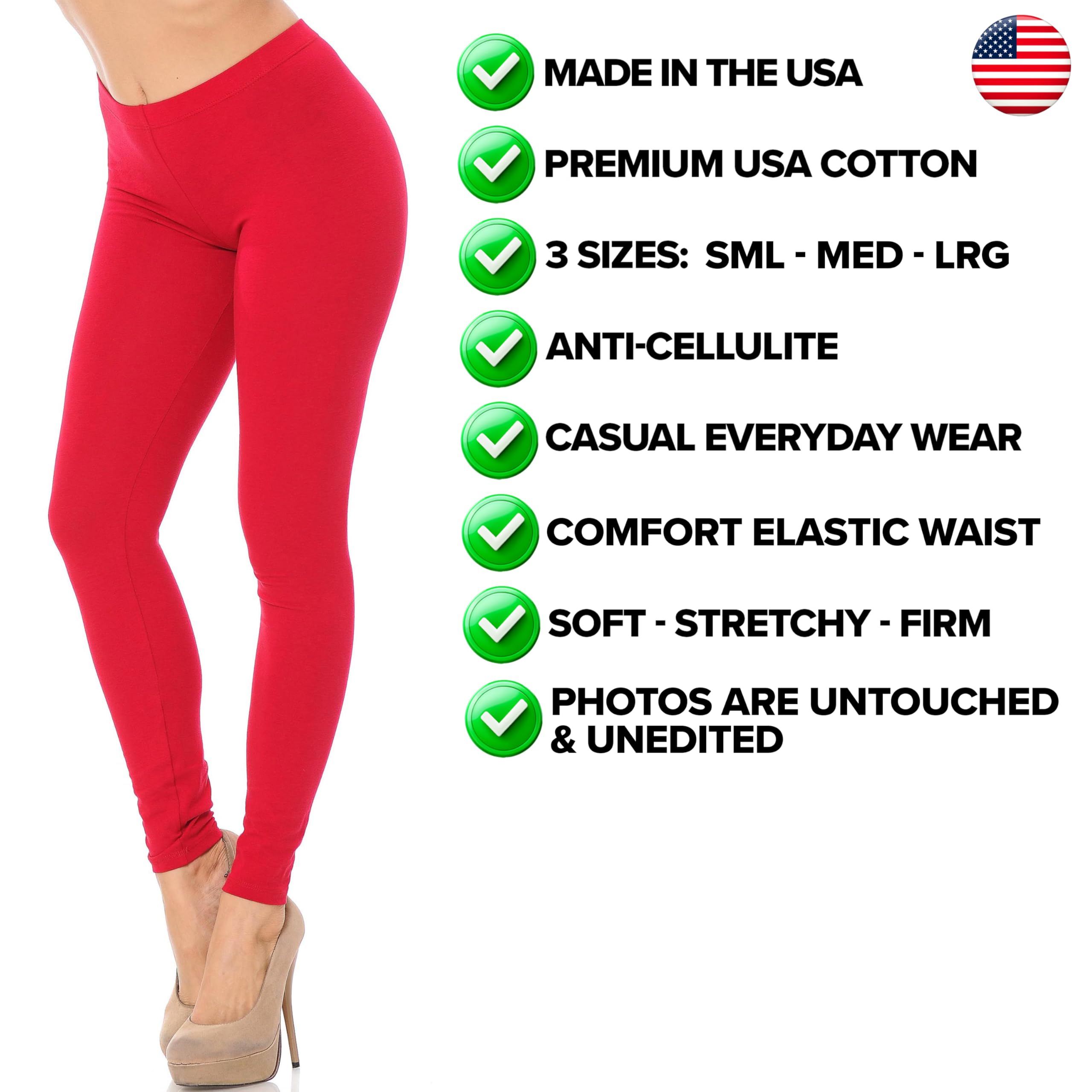 USA Full Length Basic Cotton Leggings