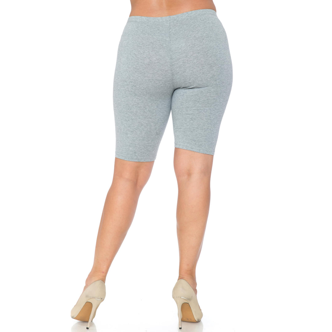 Made in The USA - Women's Plus Size Solid Basic Skin Smoothing Cotton Thigh Shorts - 1XL - 2XL - 3XL