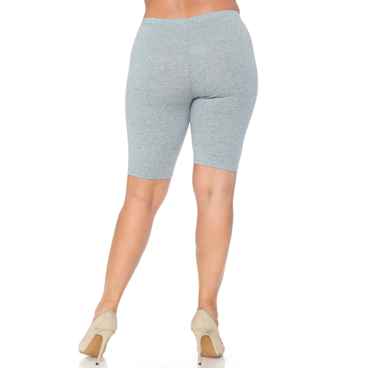 Made in The USA - Women's Plus Size Solid Basic Skin Smoothing Cotton Thigh Shorts - 1XL - 2XL - 3XL