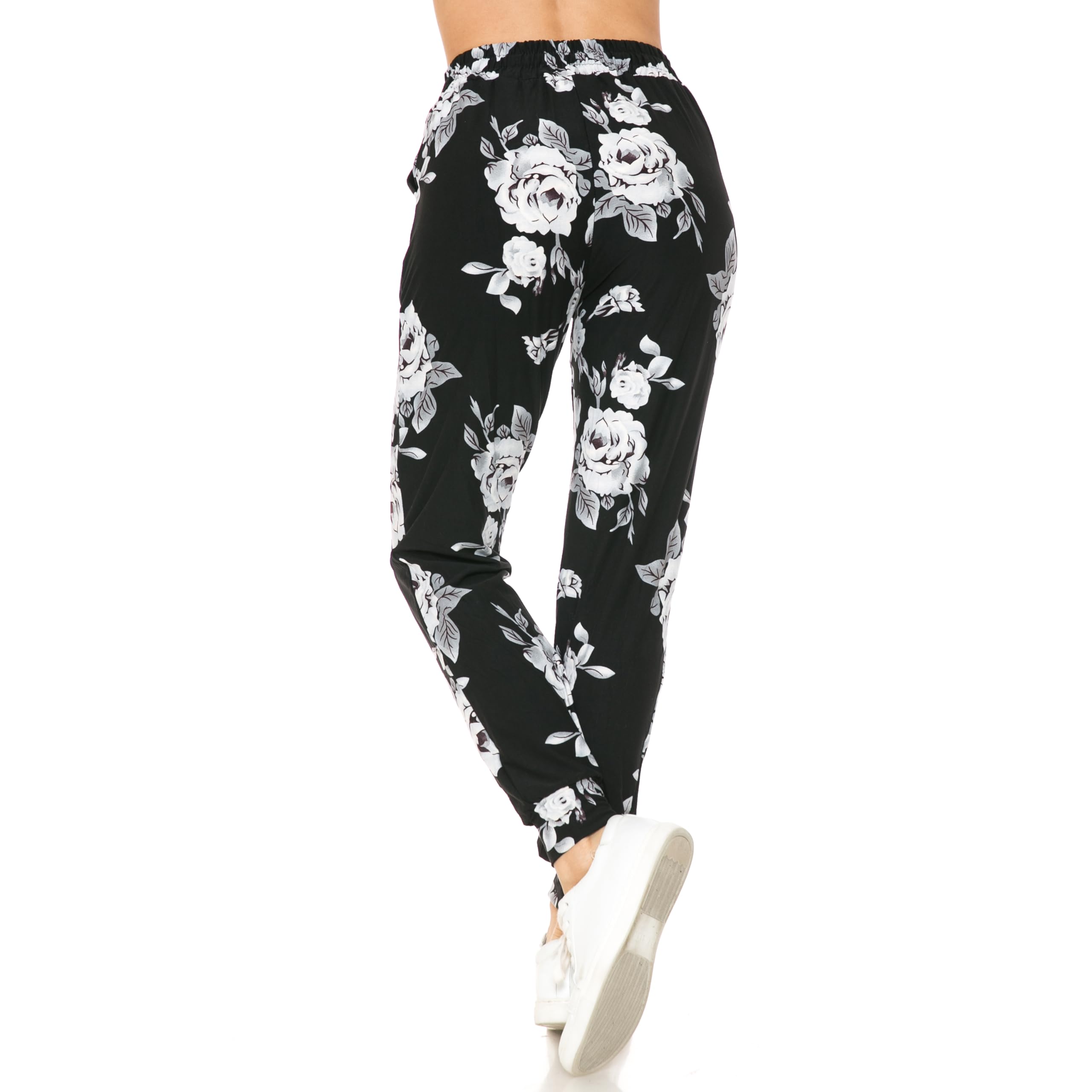 Buttery Smooth Jumbo White Rose Joggers